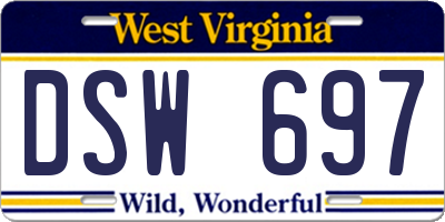 WV license plate DSW697