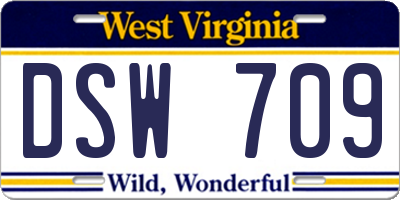 WV license plate DSW709