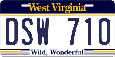 WV license plate DSW710