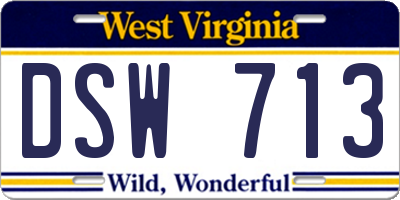 WV license plate DSW713