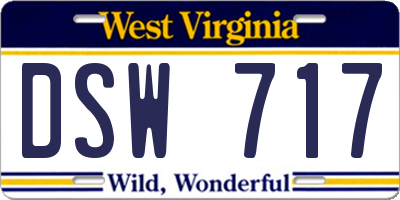 WV license plate DSW717