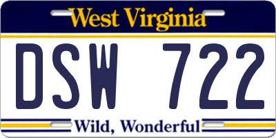 WV license plate DSW722