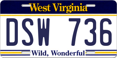 WV license plate DSW736