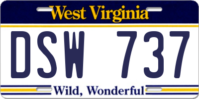 WV license plate DSW737