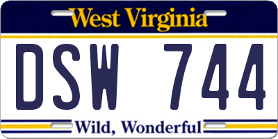 WV license plate DSW744