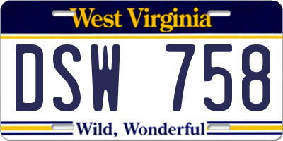 WV license plate DSW758