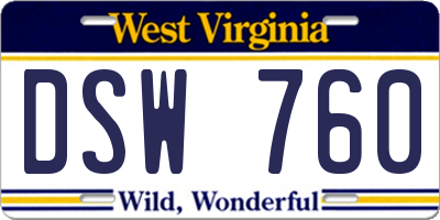 WV license plate DSW760