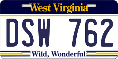 WV license plate DSW762