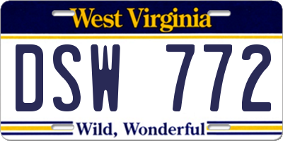 WV license plate DSW772