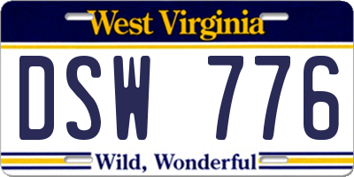 WV license plate DSW776