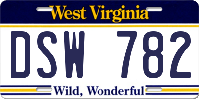 WV license plate DSW782