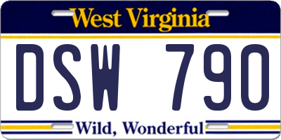 WV license plate DSW790