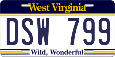 WV license plate DSW799