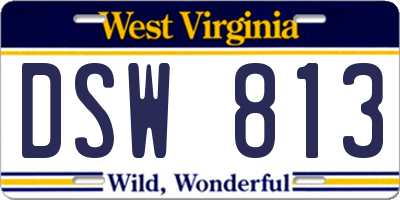 WV license plate DSW813