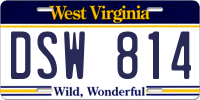 WV license plate DSW814