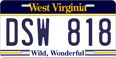 WV license plate DSW818