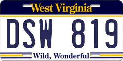 WV license plate DSW819