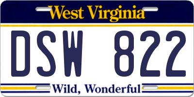 WV license plate DSW822