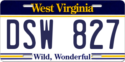WV license plate DSW827