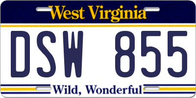 WV license plate DSW855
