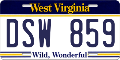 WV license plate DSW859
