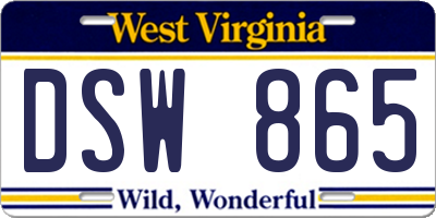 WV license plate DSW865