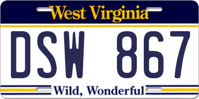 WV license plate DSW867