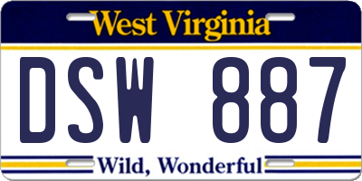 WV license plate DSW887