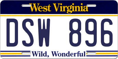 WV license plate DSW896