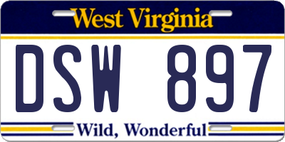 WV license plate DSW897