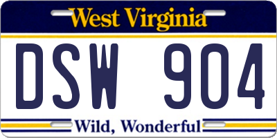 WV license plate DSW904