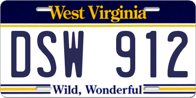 WV license plate DSW912