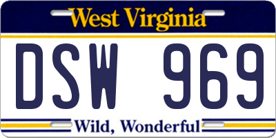 WV license plate DSW969