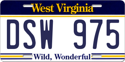 WV license plate DSW975