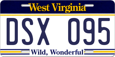 WV license plate DSX095