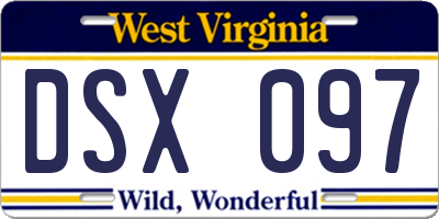 WV license plate DSX097