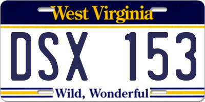 WV license plate DSX153