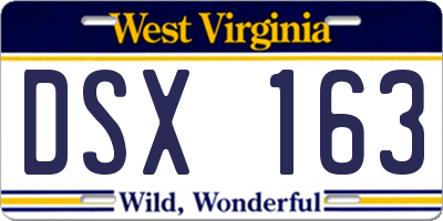 WV license plate DSX163
