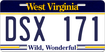 WV license plate DSX171