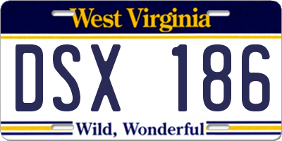 WV license plate DSX186