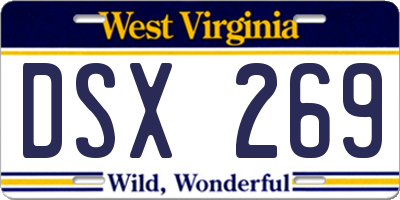 WV license plate DSX269