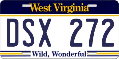 WV license plate DSX272