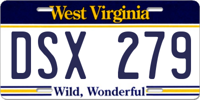 WV license plate DSX279