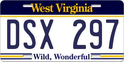 WV license plate DSX297