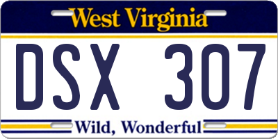 WV license plate DSX307