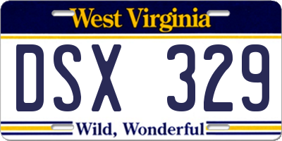 WV license plate DSX329