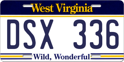WV license plate DSX336