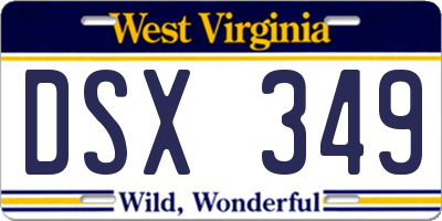 WV license plate DSX349