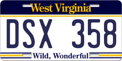 WV license plate DSX358