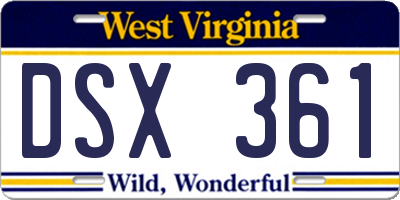 WV license plate DSX361